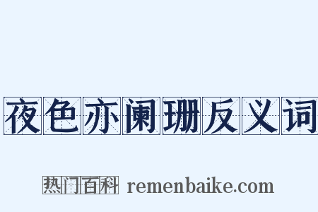 夜色亦阑珊反义词是什么意思的图片